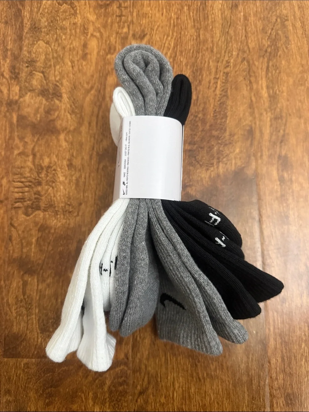 Nike White Grey Black Crew Athletic Socks